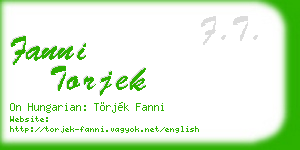fanni torjek business card