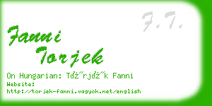 fanni torjek business card